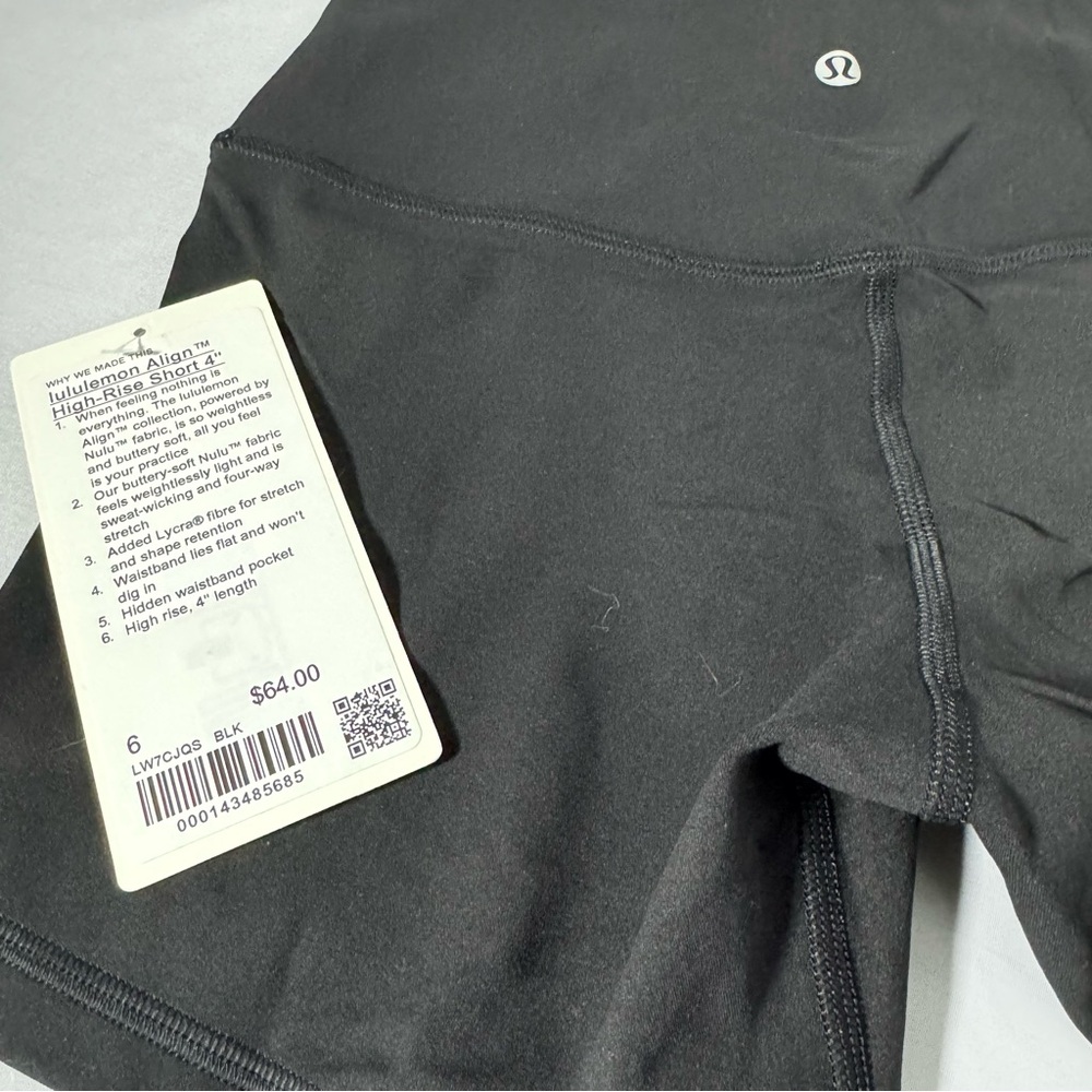Lululemon Align High-Rise Black 4” Shorts SZ 6 - Picture 9 of 11